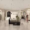 Modern Clothing Store Interior With Mannequins Clothing Displays Love Myself Sign And Potted Plant