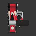 Red Heavy Duty Mechanical Tool With Multiple Rollers And Metal Structure Device