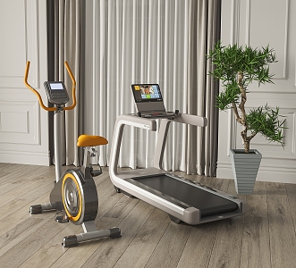 Modern Fitness Equipment Treadmill 3d model