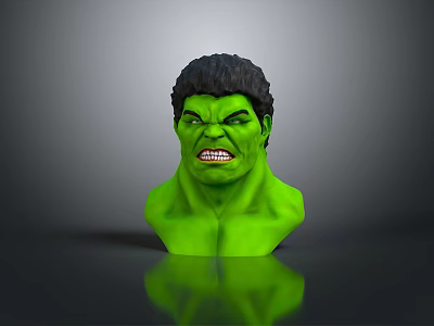 Green Hulk Head Statue Decorative Figure for Home Living Room Decor 3d model