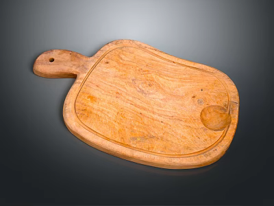 Natural Wooden Art Palette with Handheld Grip and Smooth Surface for Painting Supplies 3d model