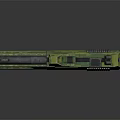 Modern Military Style Futuristic Pistol With Green Camouflage Pattern Tactical Scope And Ergonomic Grip