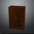 Stylish Red Wooden Cabinet Featuring Double Doors Wood Grain Surface And Simple Design