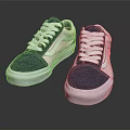 Classic Canvas Sneakers Blue Pink White Casual Stylish Low Top Design