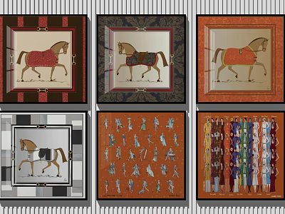 Modern Decorative Painting Animal Decorative Hanging Painting 3d model