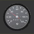 Vehicle Speedometer Gauge With km/h Scale And Black Bezel Design