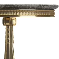 Elegant Luxury Side Table With Marble Top And Gold Carved Metal Base