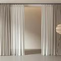 Modern Double Layer Curtains With Sheer Linen And Sliding Window Treatment