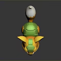 Cute Animated Game Fox Character With Orange Body Green Shell And White Tail Tip