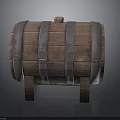 Classic Wooden Barrel With Metal Hoops Wooden Legs And Lid