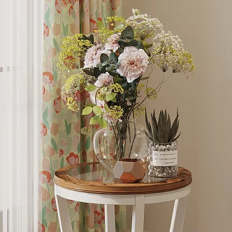 Flower glass vase wedding floral dining table vase decoration sales office hotel floral flower floral indoor landscape floral fake flower eternal flower 3d model