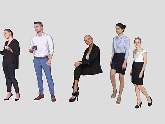 Many characters 3d model
