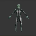 Futuristic Tech Inspired Full Body Suit With Helmet And Reflective Details