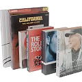 Decorative Book Ornament Set with Various Cover Designs Stacked as Home Decor Accents