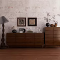 Quiet Ancient Side Cabinet Decorative Cabinet 3d model