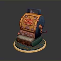 Vintage Colorful Slot Machine Decorative Model With Retro Style Lever And Numbers
