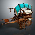 European-style carriage, luxury carriage, four-wheeled carriage 3d model