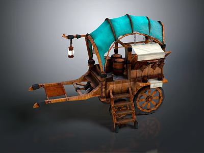 European-style carriage, luxury carriage, four-wheeled carriage 3d model
