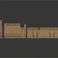 Detailed Ancient Egyptian Architecture Model Featuring Tower Walls Carved Columns And Sandstone Structures 3d model