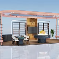 Simple European-style pop-up shop 3d model