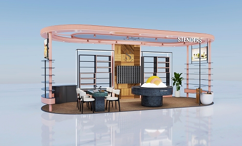 Simple European-style pop-up shop 3d model