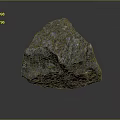 Natural Stone Specimen With Rough Textured Surface And Identification Tag On Dark Background 3d model
