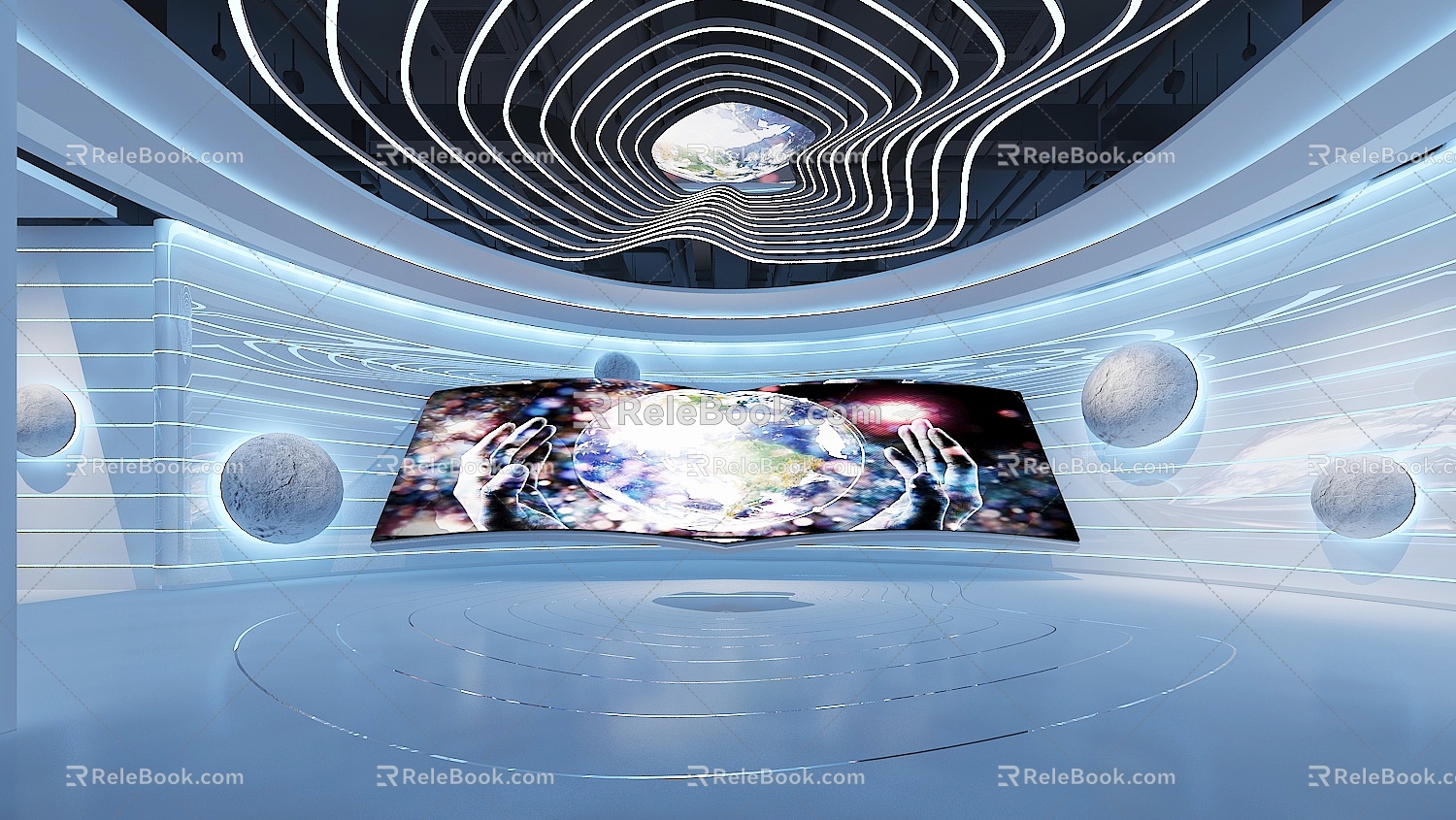 Science and Technology Exhibition Science and Technology Corridor Science and Technology Exhibition Hall Exhibition Hall Science and Technology Future Exhibition Space Science Exhibition Hall Enterprise Exhibition Hall Scientific Research Star Planet 3d model