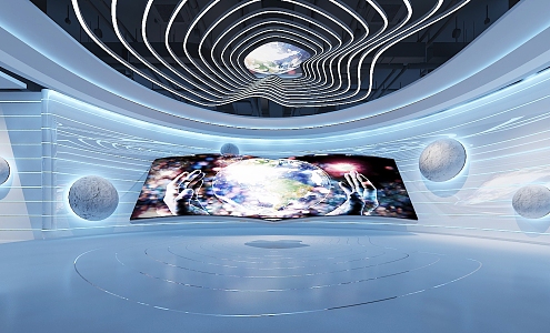 Science and Technology Exhibition Science and Technology Corridor Science and Technology Exhibition Hall Exhibition Hall Science and Technology Future Exhibition Space Science Exhibition Hall Enterprise Exhibition Hall Scientific Research Star Planet 3d model