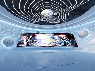 Science and Technology Exhibition Science and Technology Corridor Science and Technology Exhibition Hall Exhibition Hall Science and Technology Future Exhibition Space Science Exhibition Hall Enterprise Exhibition Hall Scientific Research Star Planet 3d model