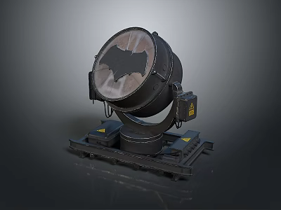 Iconic Batman Symbol Searchlight With Vintage Metal Design And Stable Base Structure 3d model