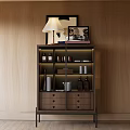 Decorative cabinet table lamp ornaments combination 3d model