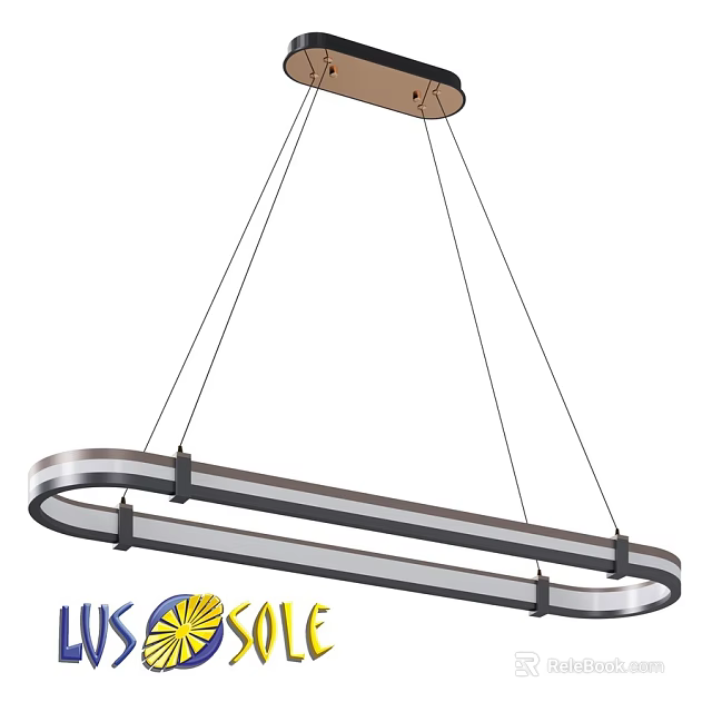 Modern Metal Chandelier With Hanging Lines And Sleek Ring Structure 3d model 