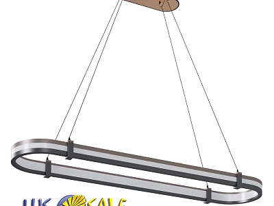 Modern Metal Chandelier With Hanging Lines And Sleek Ring Structure 3d model