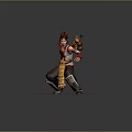 Game And Movie Character With Red Headpiece Carrying Gourd In Traditional Outfit On Transparent Platform