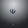 Intricate Metallic Spiked Weapon With Ornate Design And Decorative Base