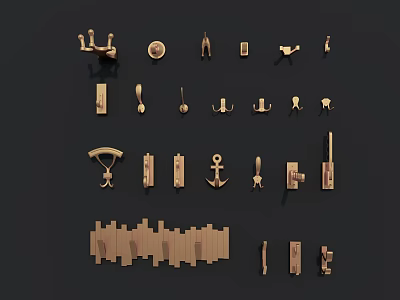 Modern Hook Hardware Cloakroom Hook Bathroom Hook Kitchen Hook 3d model