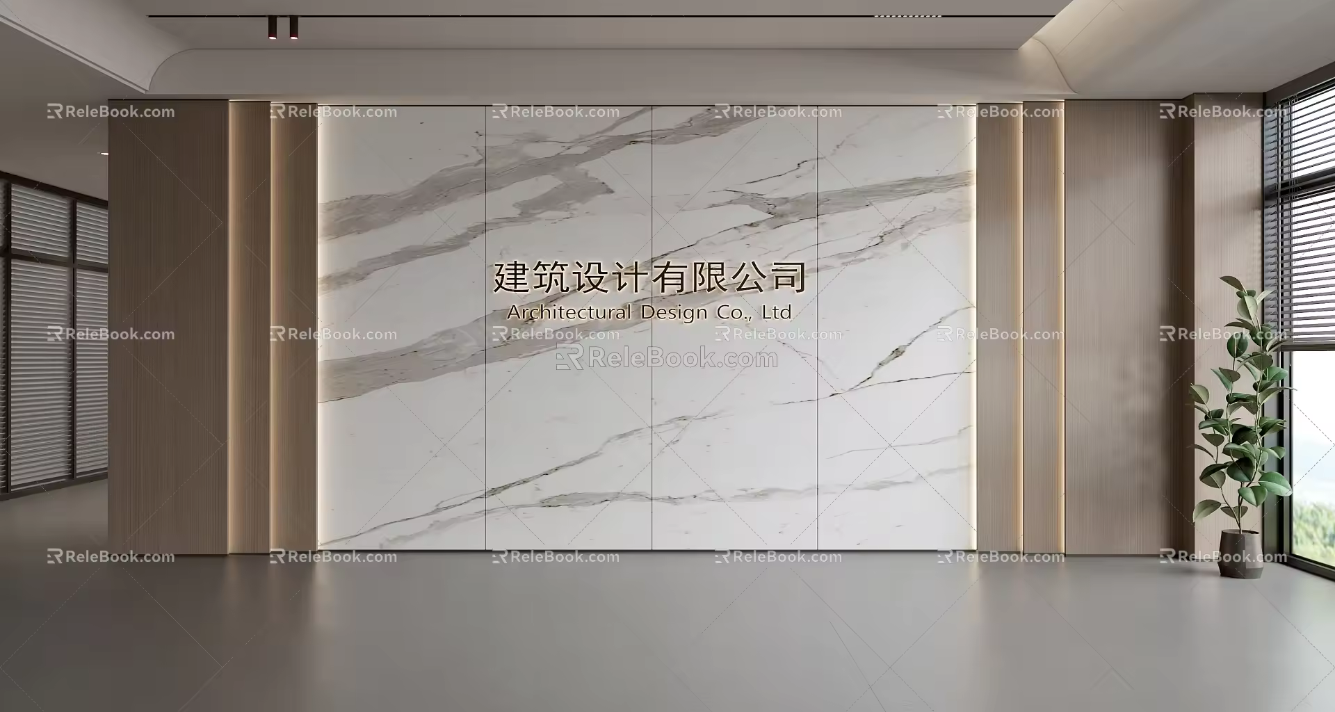 Modern Front Desk Background Wall Simple Background Wall Front Desk Reception Area Background Wall Company Front Desk Background Wall 3d model