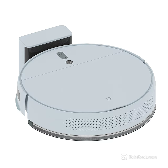 Smart White Circular Robot Vacuum Cleaner With Auto Charging Dock Design Feature 3d model