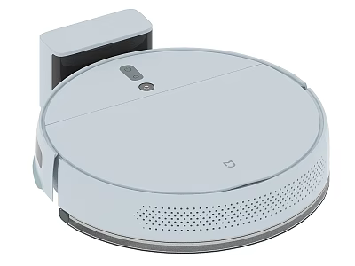 Smart White Circular Robot Vacuum Cleaner With Auto Charging Dock Design Feature 3d model