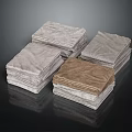 Soft Stacked Towels In Different Colors With Soft Fabric Material 3d model