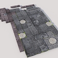 Chinese Old Slab Tingbu Slab Paving 3d model