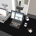Cash register cash register system ordering machine scan code payment two-dimensional code payment cash register 3d model