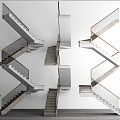 modern stair handrail 3d model