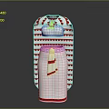 White Kitchen Apron With Red Heart Patterns And Decorative Sash For Daily Use