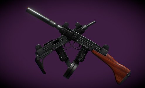 Uzi submachine gun 3d model