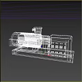 Colorful Industrial Equipment With Green Motor Red Control Box And Blue Base