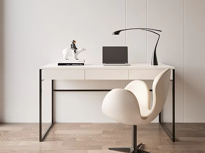 Desk and Chair Combination Adult Desk and Chair 3d model