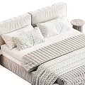 Modern Bed Design With Linen Bedding Pillows And Soft Blanket Details