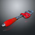 Adjustable Wrench With Red Handle And Metal Body For Plumbing Repair Tools