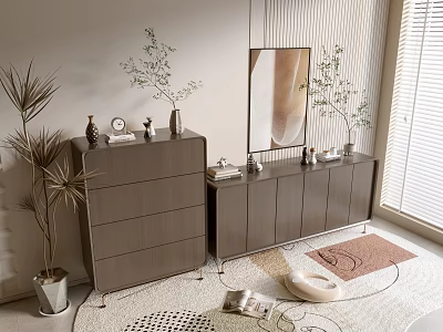 Modern Wood Grain Cabinet Simple Style Cabinet Whole Cabinet Sideboard Balcony Cabinet Storage Cabinet Entrance Cabinet 3d model